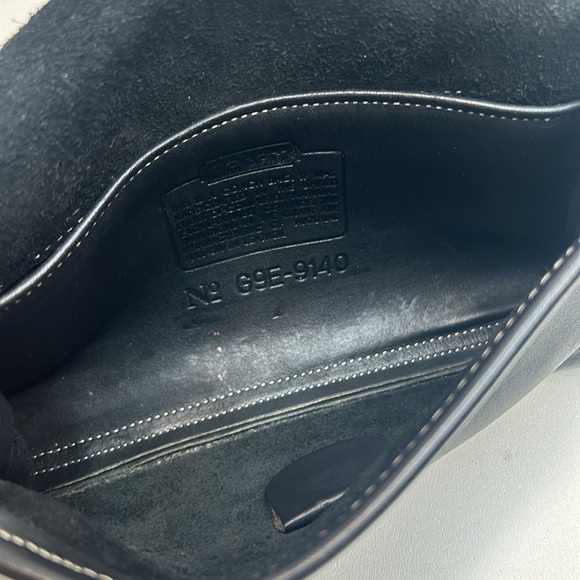 COACH 9140 Martini Flap, Vintage From 1999, Blk Leather With White Stitching USA - Picture 10 of 10